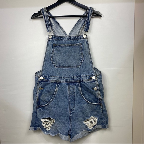Cotton On Pants - COTTON ON Blue Wash Demin Overalls Shorts Size 10